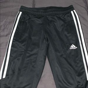 Adidas black and white joggers